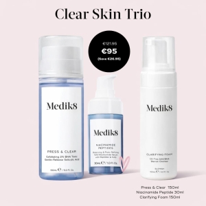 MEDIK8 CLEAR SKIN OFFER PRESS & CLEAR 150ML + NIACINAMIDE 30ML + CLARIFYING FOAM 150ML (55079)
