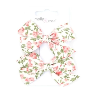 MOLLY & ROSE 9131 FLORAL BOW CLIPS X 2